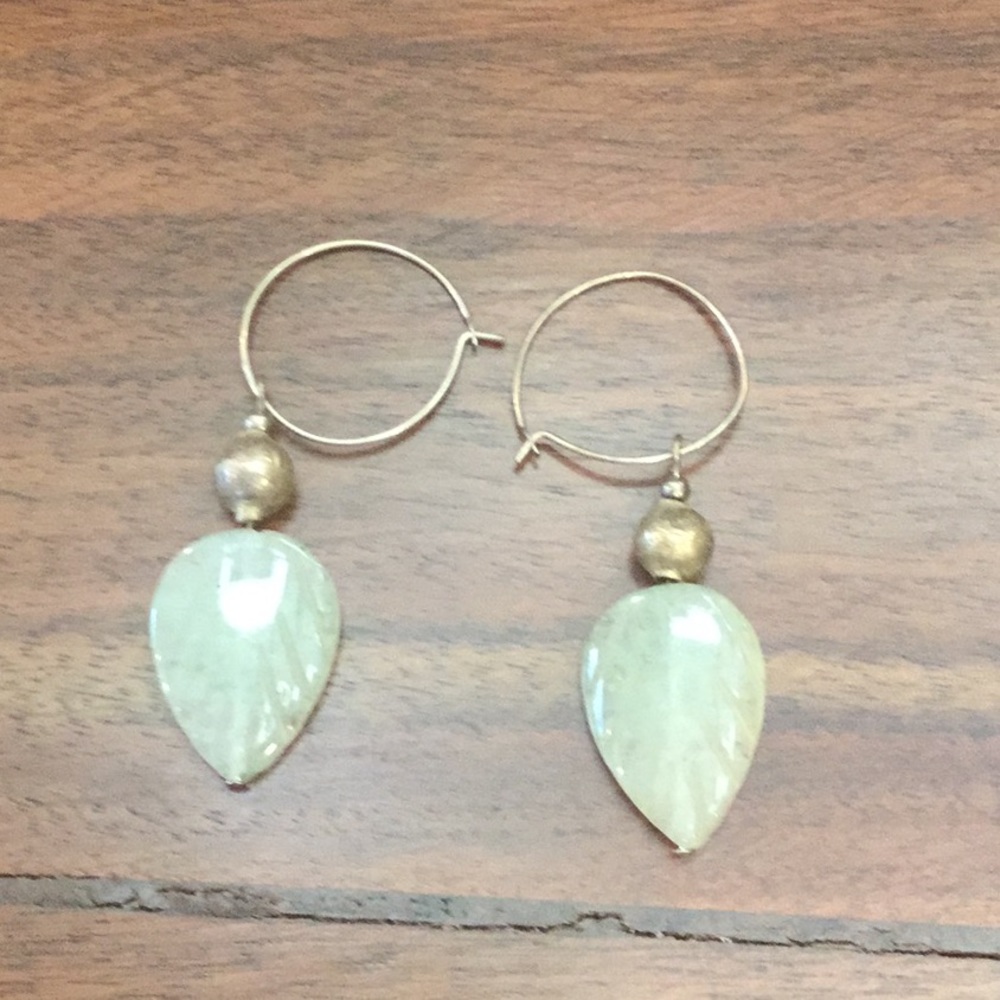 Leaf Gem Earrings - image 1